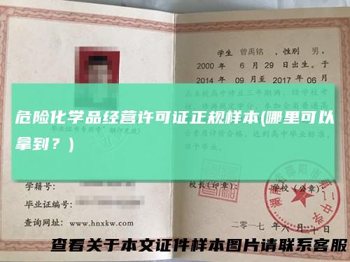危险化学品经营许可证正规样本(哪里可以拿到?)