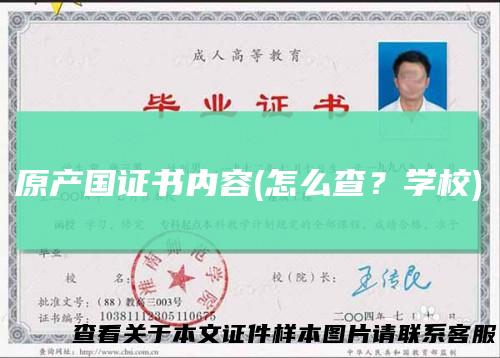 原产国证书内容(怎么查？学校)