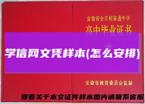 学信网文凭样本(怎么安排)