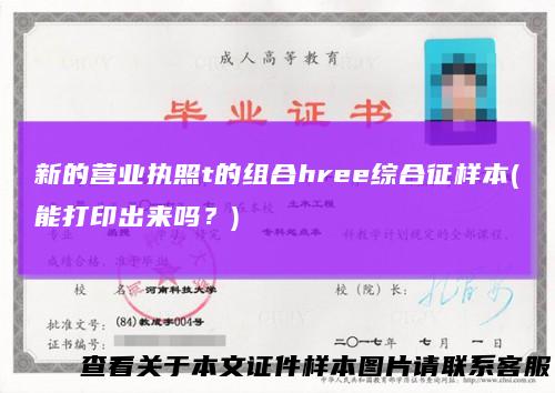 新的营业执照t的组合hree综合征样本(能打印出来吗?)