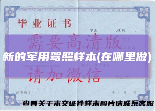 新的军用驾照样本(在哪里做)
