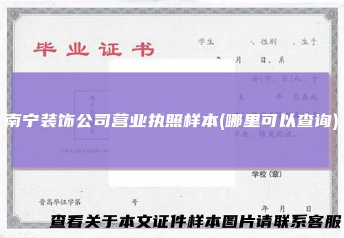 南宁装饰公司营业执照样本(哪里可以查询)
