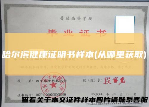 哈尔滨健康证明书样本(从哪里获取)