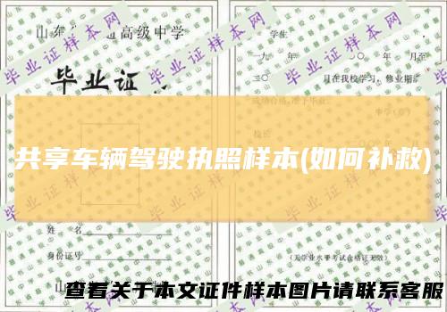共享车辆驾驶执照样本(如何补救)