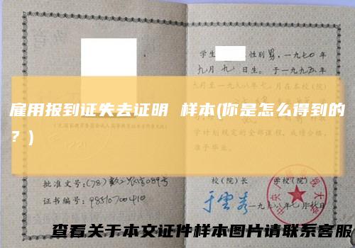雇用报到证失去证明样本(你是怎么得到的？)