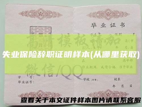 失业保险辞职证明样本(从哪里获取)