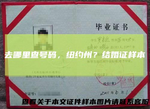 去哪里查号码，纽约州？结婚证样本