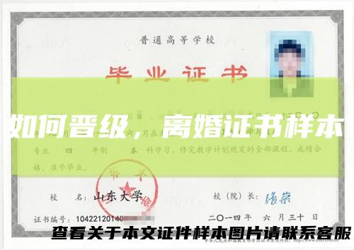 如何晋级，离婚证书样本