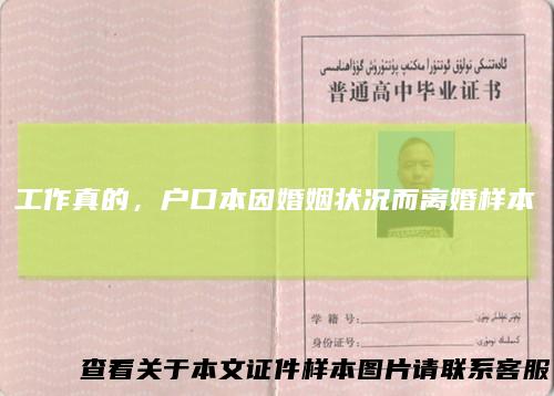 工作真的，户口本因婚姻状况而离婚样本