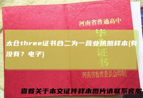 太仓three证书合二为一营业执照样本(有没有？电子)