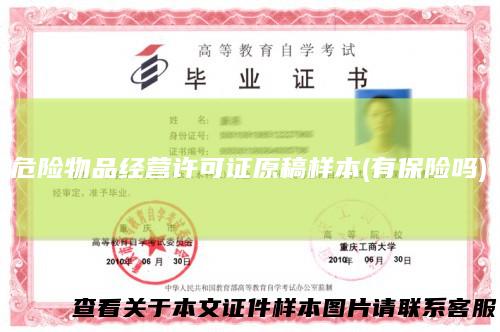 危险物品经营许可证原稿样本(有保险吗)