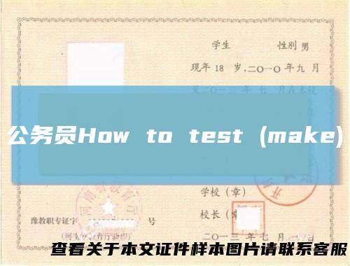 公务员Howtotest(make)