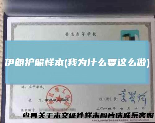 伊朗护照样本(我为什么要这么做)