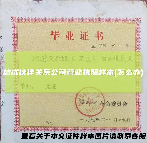 结成伙伴关系公司营业执照样本(怎么办)