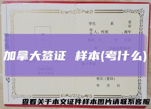 加拿大签证样本(考什么)