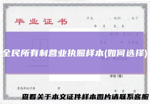全民所有制营业执照样本(如何选择)