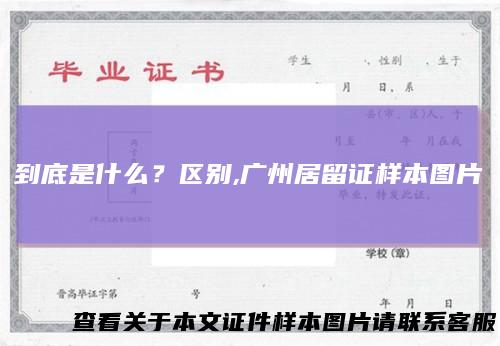 到底是什么？区别,广州居留证样本图片