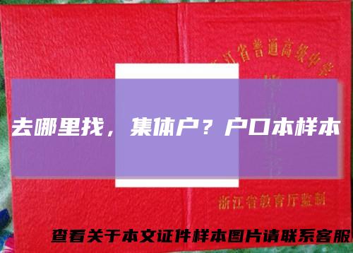 去哪里找，集体户？户口本样本