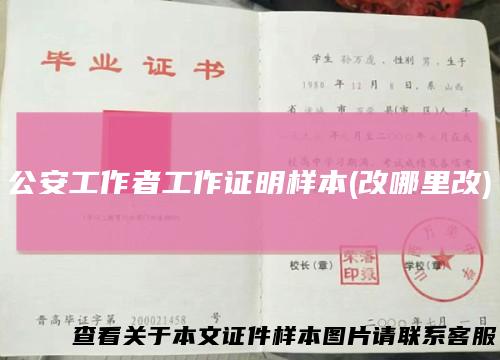 公安工作者工作证明样本(改哪里改)