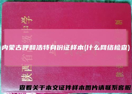 内蒙古呼和浩特身份证样本(什么网络检查)