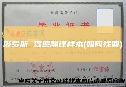 俄罗斯驾照翻译样本(如何找回)