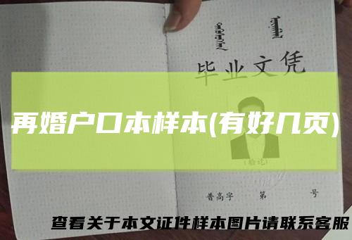 再婚户口本样本(有好几页)