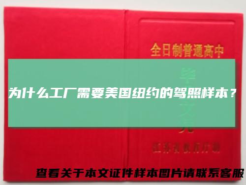 为什么工厂需要美国纽约的驾照样本？