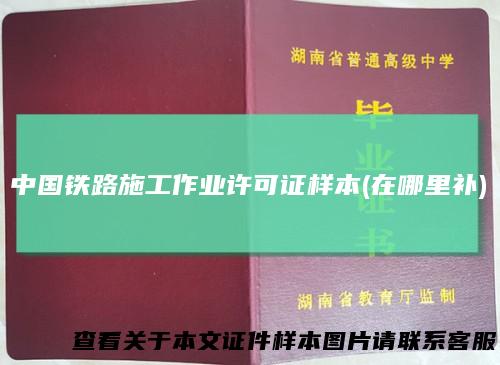 中国铁路施工作业许可证样本(在哪里补)