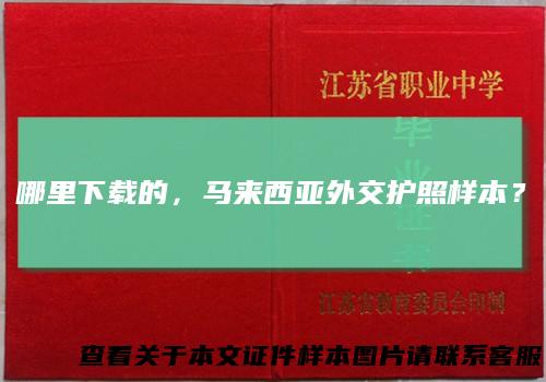 哪里下载的，马来西亚外交护照样本？