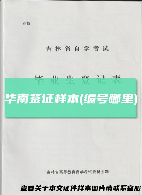 华南签证样本(编号哪里)