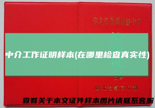 中介工作证明样本(在哪里检查真实性)