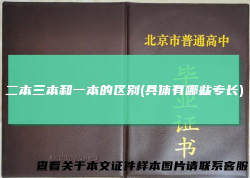 二本三本和一本的区别(具体有哪些专长)
