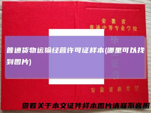 普通货物运输经营许可证样本(哪里可以找到图片)