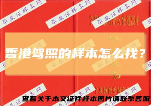 香港驾照的样本怎么找？