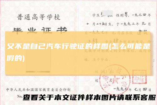 又不是自己汽车行驶证的样图(怎么可能是假的)