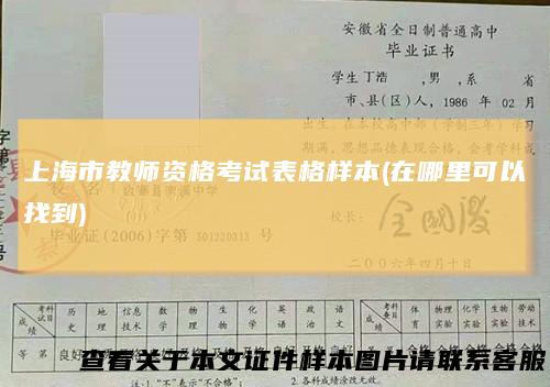 上海市教师资格考试表格样本(在哪里可以找到)