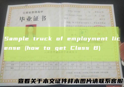 Sampletruckofemploymentlicense(howtogetClassB)