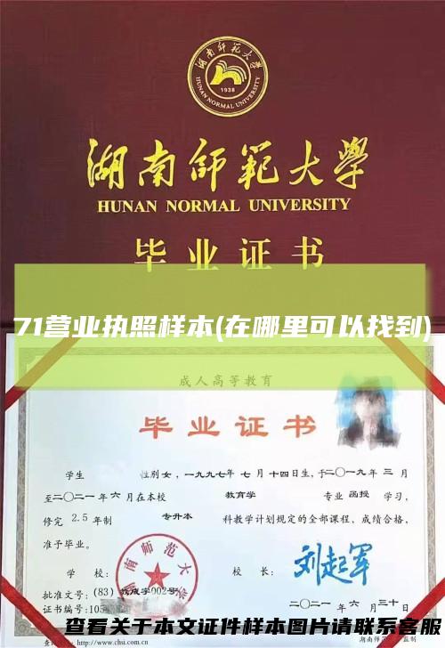 71营业执照样本(在哪里可以找到)