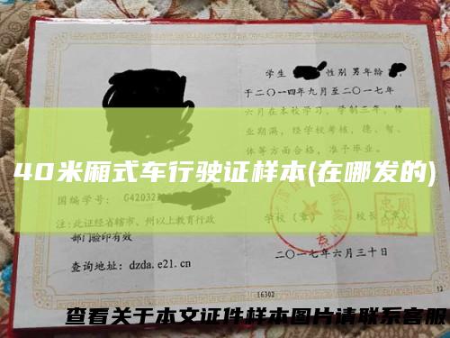 40米厢式车行驶证样本(在哪发的)