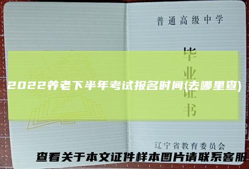2022养老下半年考试报名时间(去哪里查)