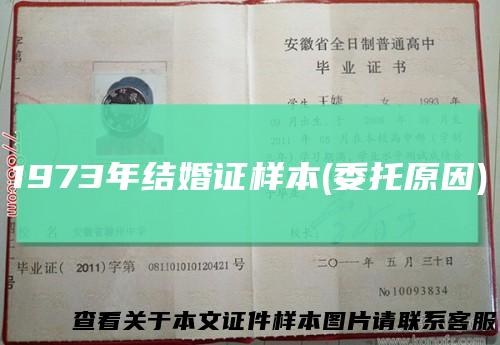 1973年结婚证样本(委托原因)