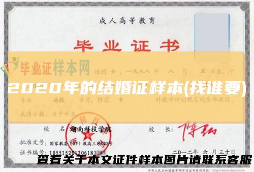 2020年的结婚证样本(找谁要)