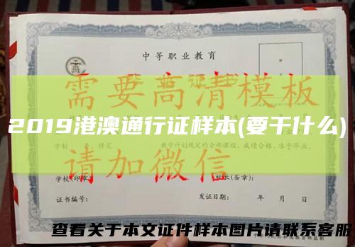 2019港澳通行证样本(要干什么)