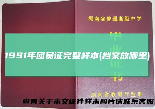 1991年团员证完整样本(档案放哪里)