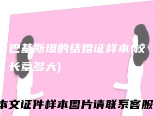 巴基斯坦的结婚证样本(校长章多大)
