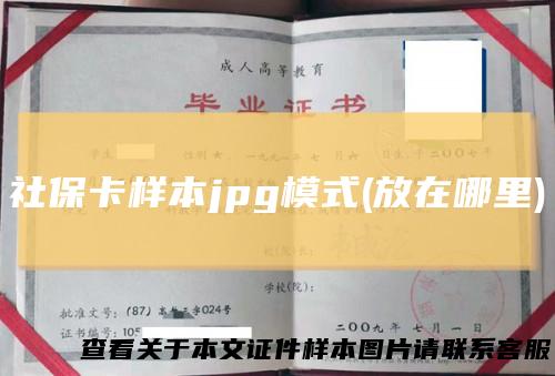 社保卡样本jpg模式(放在哪里)
