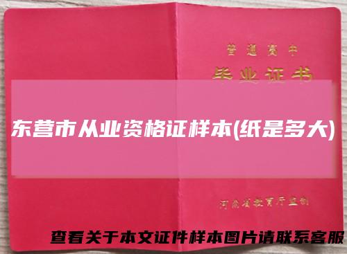 东营市从业资格证样本(纸是多大)