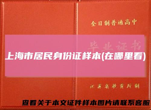 上海市居民身份证样本(在哪里看)