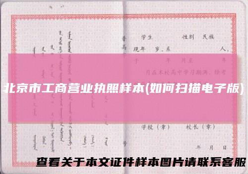 北京市工商营业执照样本(如何扫描电子版)