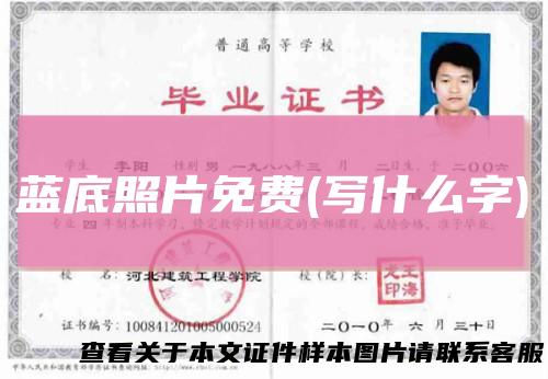 蓝底照片免费(写什么字)